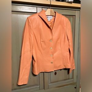Worth Orange Leather Jacket